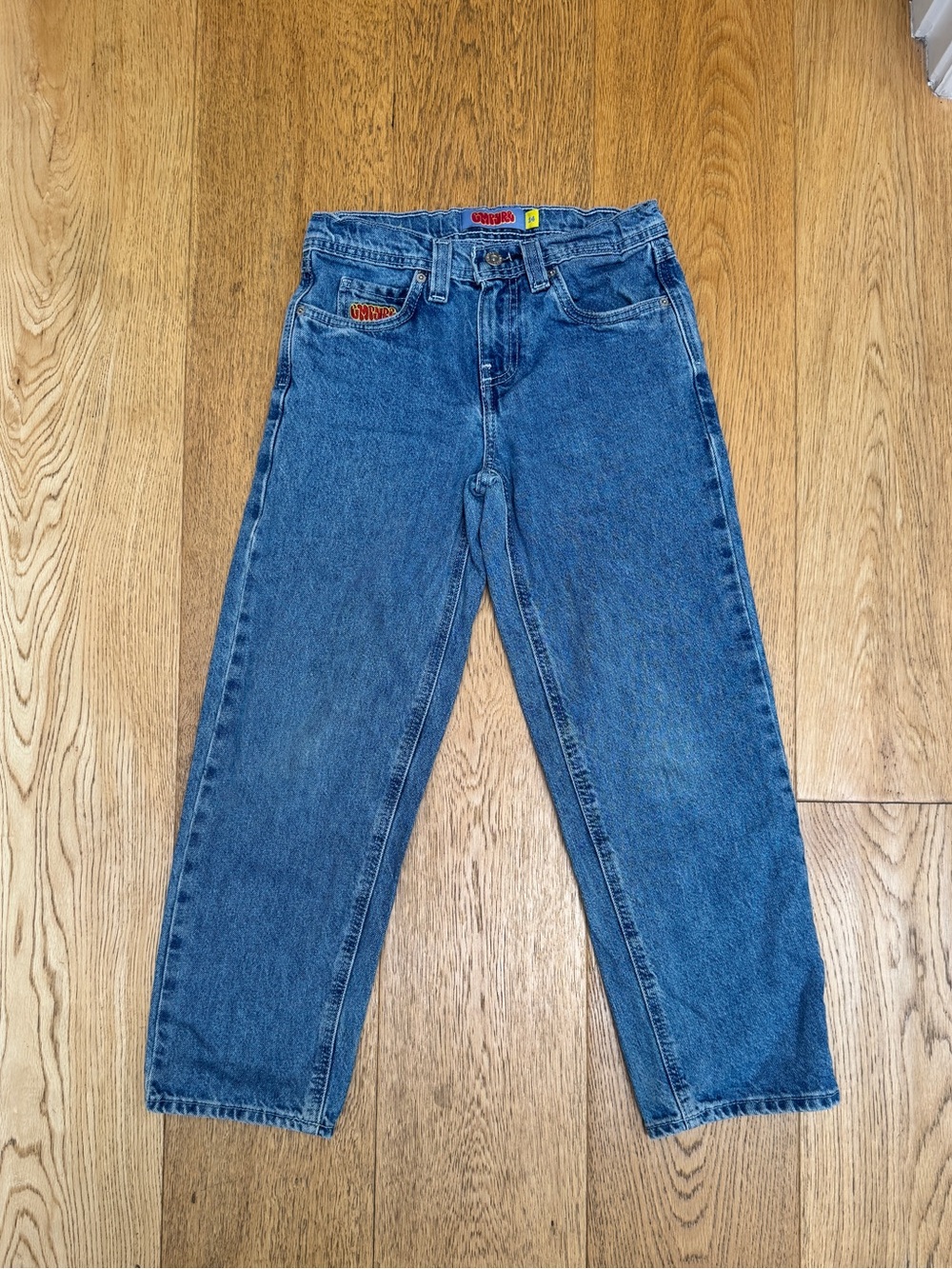 Empyre Kids Blue Straight-Leg Denim Jeans size 24 100% cotton Y2K